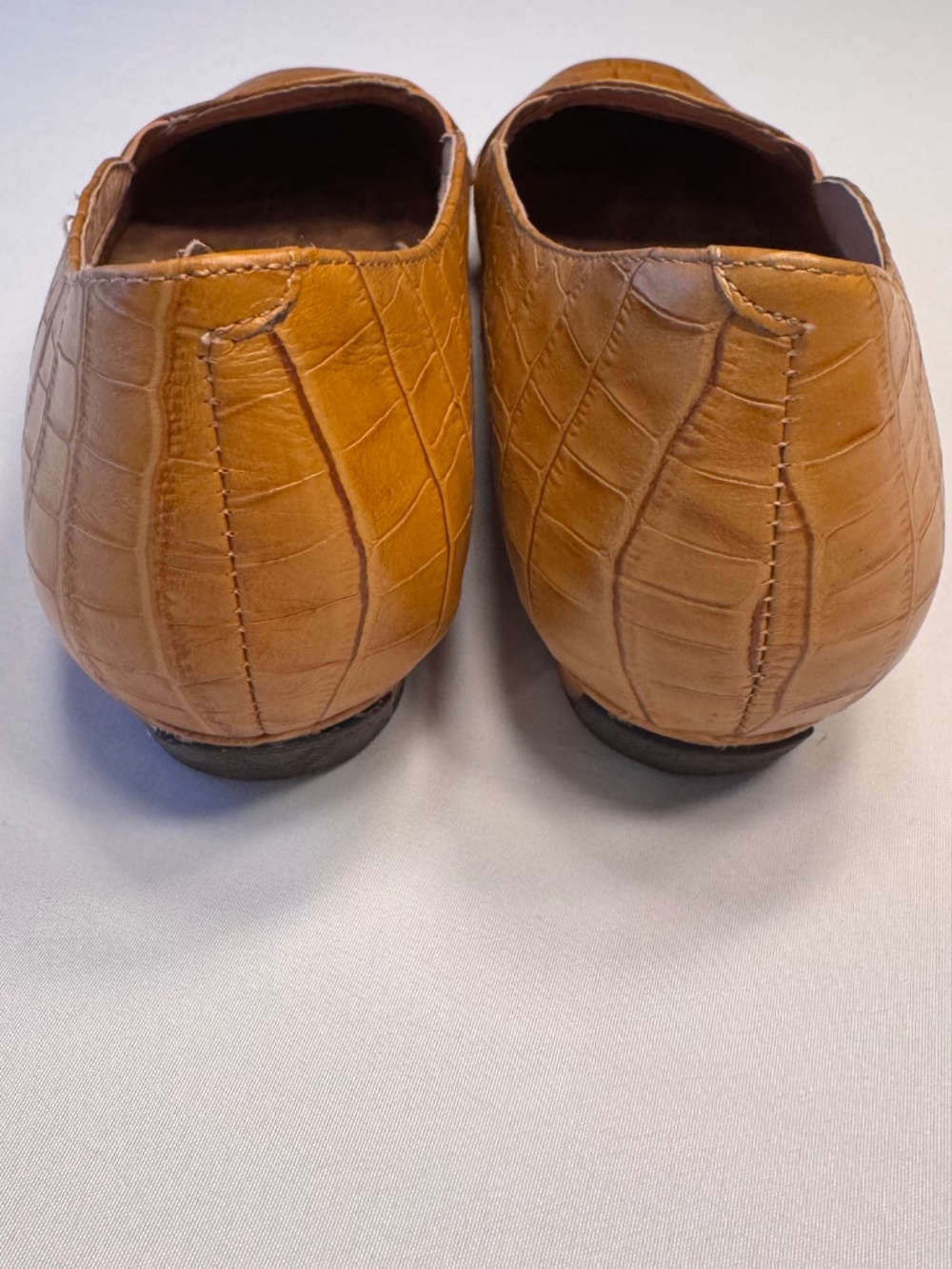 Vionic Dolores Tan Croc-Embossed Leather Loafers Size 9 - Picture 5 of 9